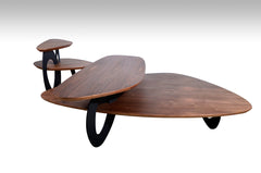 HomeRoots 15" Walnut Veneer And Metal Coffee Table