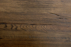 HomeRoots 16" Dark Aged Oak Wood  Veneer  And Steel Coffee Table