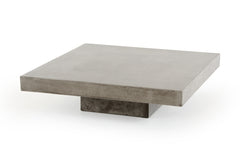 HomeRoots 43" Gray Concrete Modern  Square Coffee Table