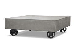 HomeRoots 14" Concrete And Metal Coffee Table