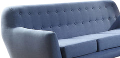 HomeRoots 78" X 31" X 35" Blue Linen Sofa