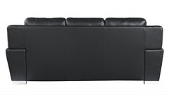 HomeRoots 37" Chic Black Leather Sofa