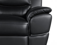 HomeRoots 37" Chic Black Leather Sofa