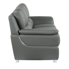 HomeRoots 37" Chic Grey Leather Sofa