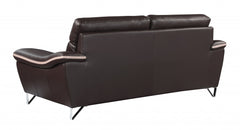 HomeRoots 36" Charming Brown Leather Sofa