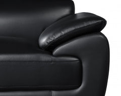 HomeRoots 86" Captivating Black Leather Sofa