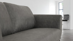 HomeRoots Modern 87" Dark Grey Sofa With Removable Back Cushions
