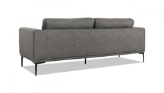 HomeRoots Modern 87" Dark Grey Sofa With Removable Back Cushions