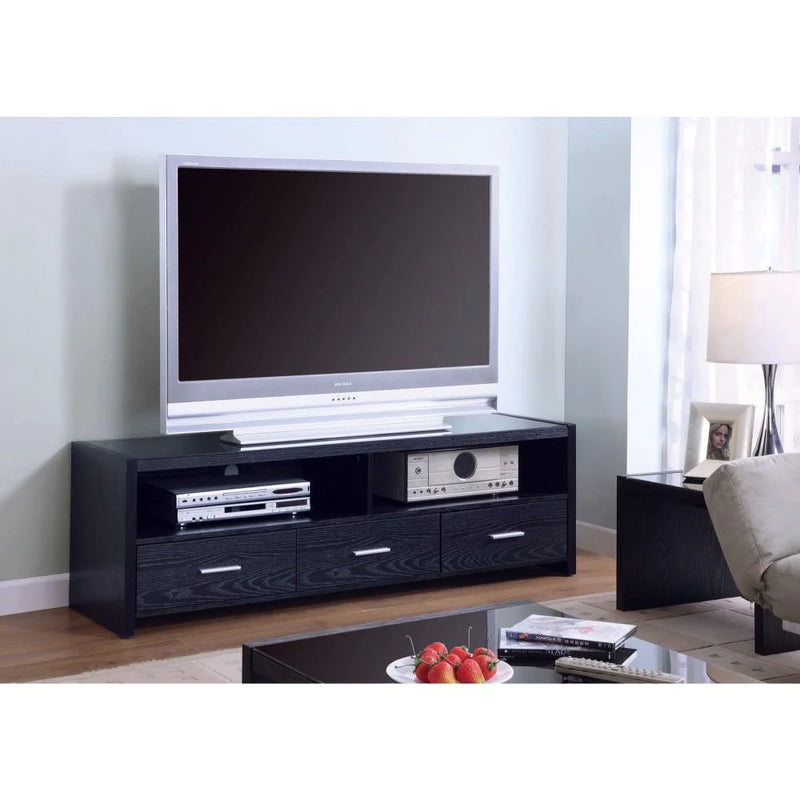 Benzara Mesmerizing black TV console With Storage