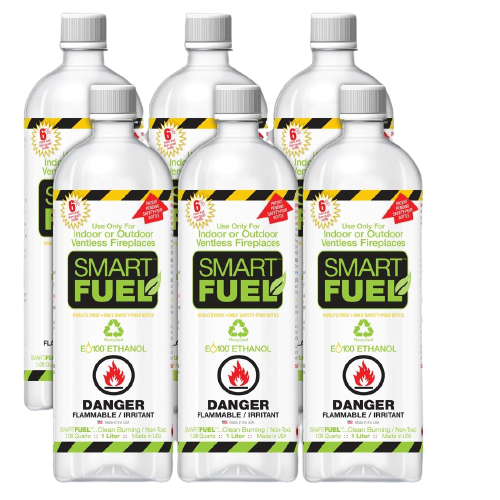 Anywhere Fireplace Smart Fuel Liquid Bio-ethanol fuel 6 pack liter bottles
