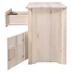 Montana Woodworks Homestead Collection End Table w/ Drawer & Door, Right Hinged, Ready to Finish