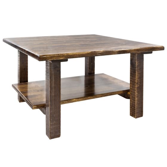Montana Woodworks Homestead Collection Cocktail Table w/ Shelf, Stain & Clear Lacquer Finish